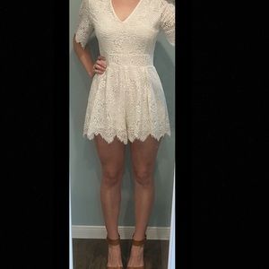 White Lace Romper size Medium